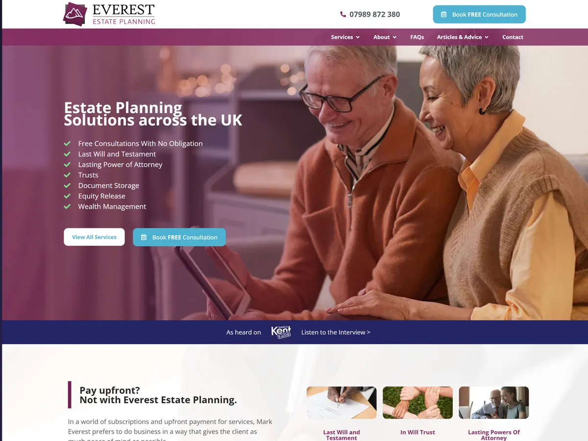Everest Estate Planning website built by Bang! Graphics